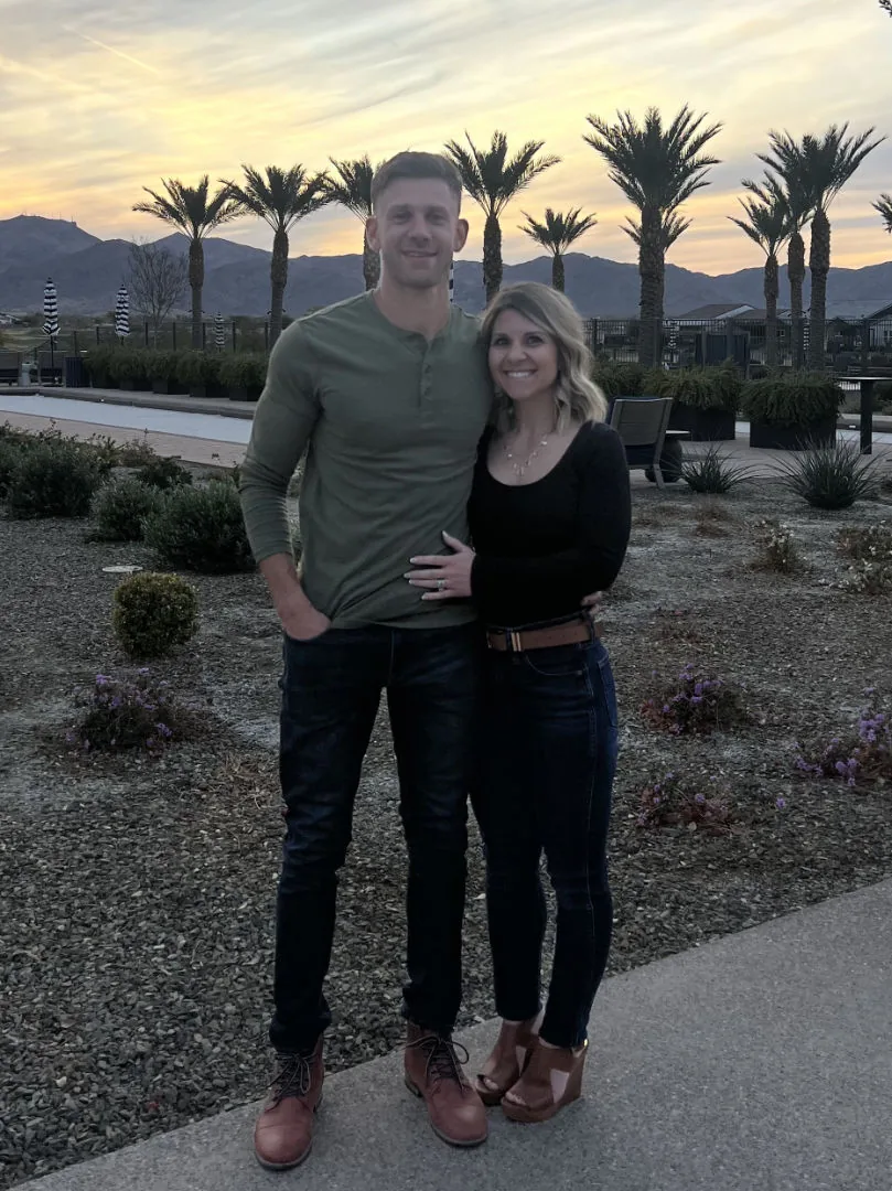 Peter Gossett and his wife at sunset in Arizona